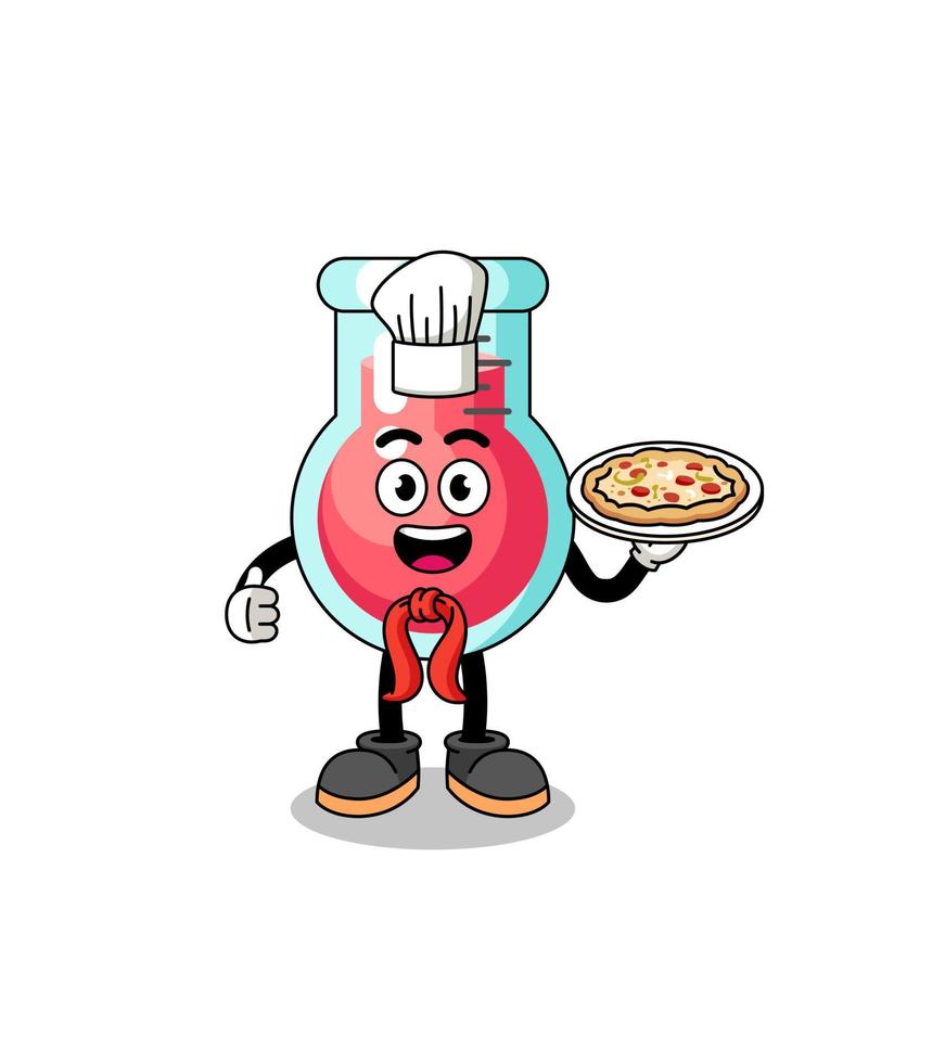 Illustration of laboratory beaker as an italian chef vector