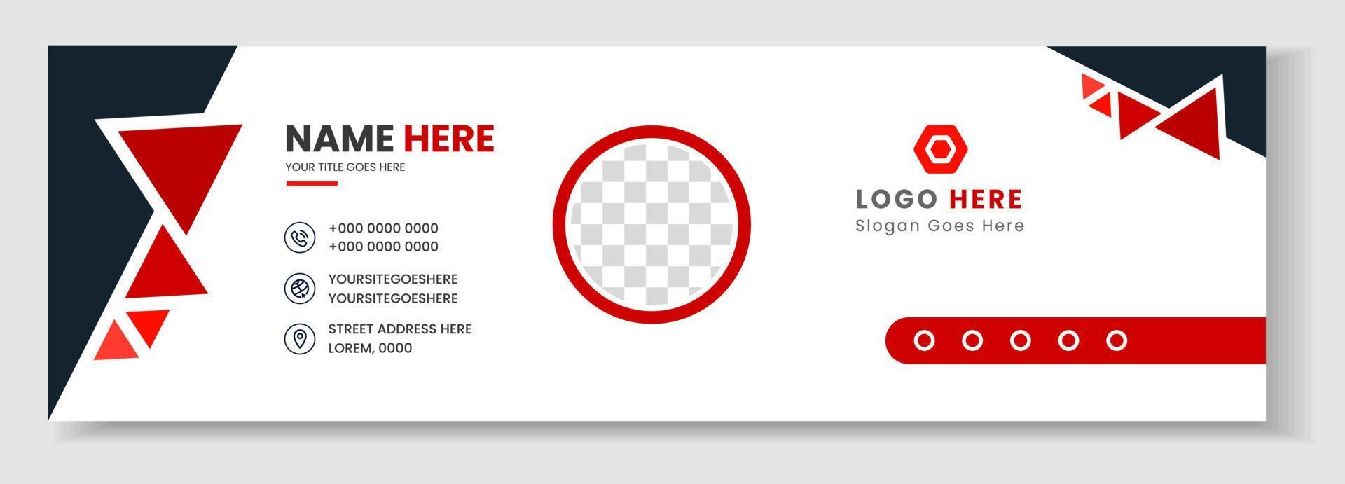 Corporate Modern Email Signature Design template. Email signature template design with red color. business e signature vector design.