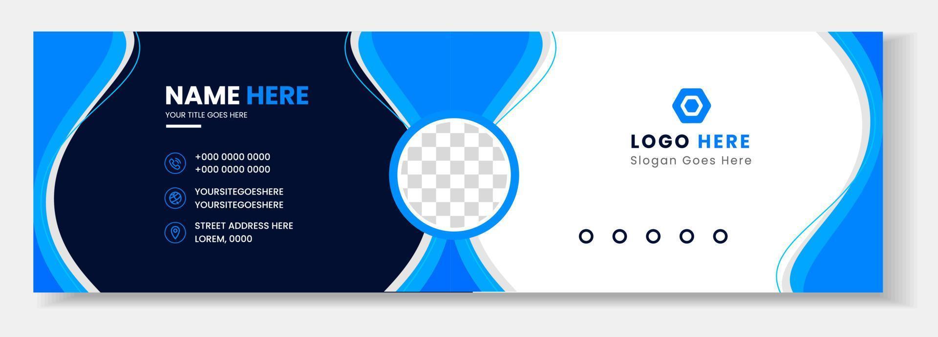 Corporate Modern Email Signature Design template. Email signature template design with blue color. business e signature vector design. Email Signature Design template.