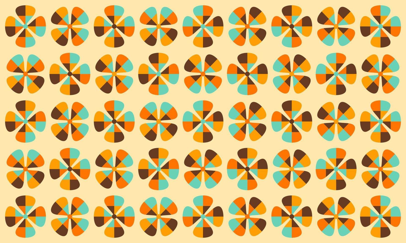 Abstract Vintage Retro Flower Pattern Wallpaper vector