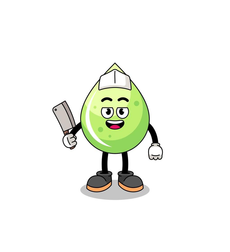 Mascot of melon juice as a butcher vector