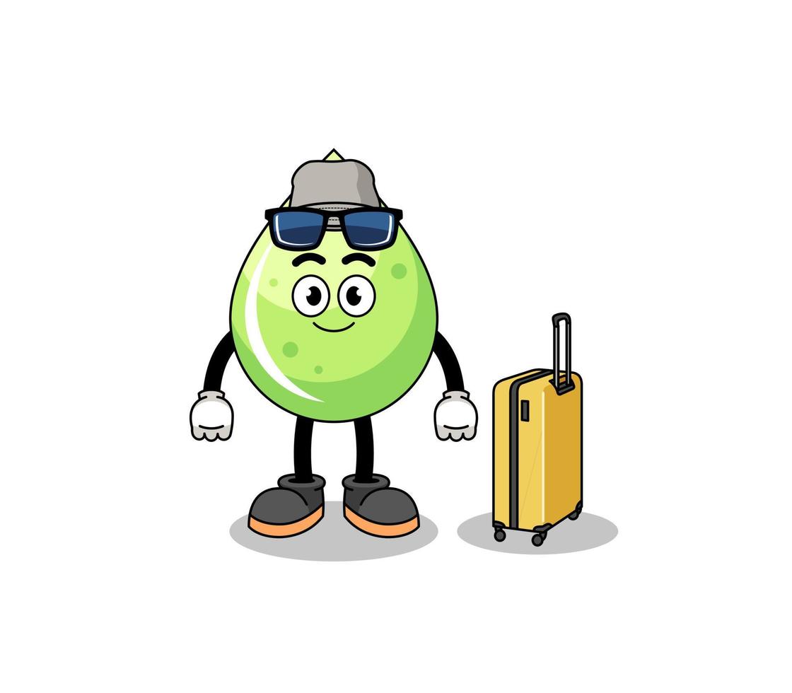 melon juice mascot doing vacation vector