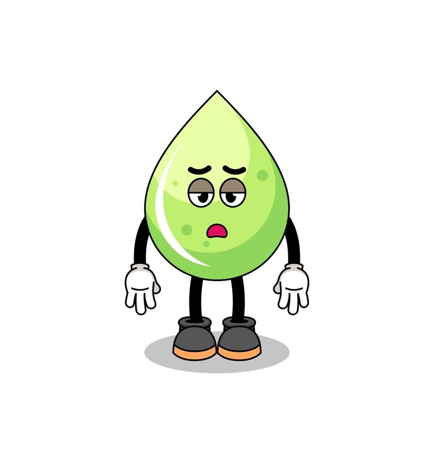 melon juice cartoon with fatigue gesture vector