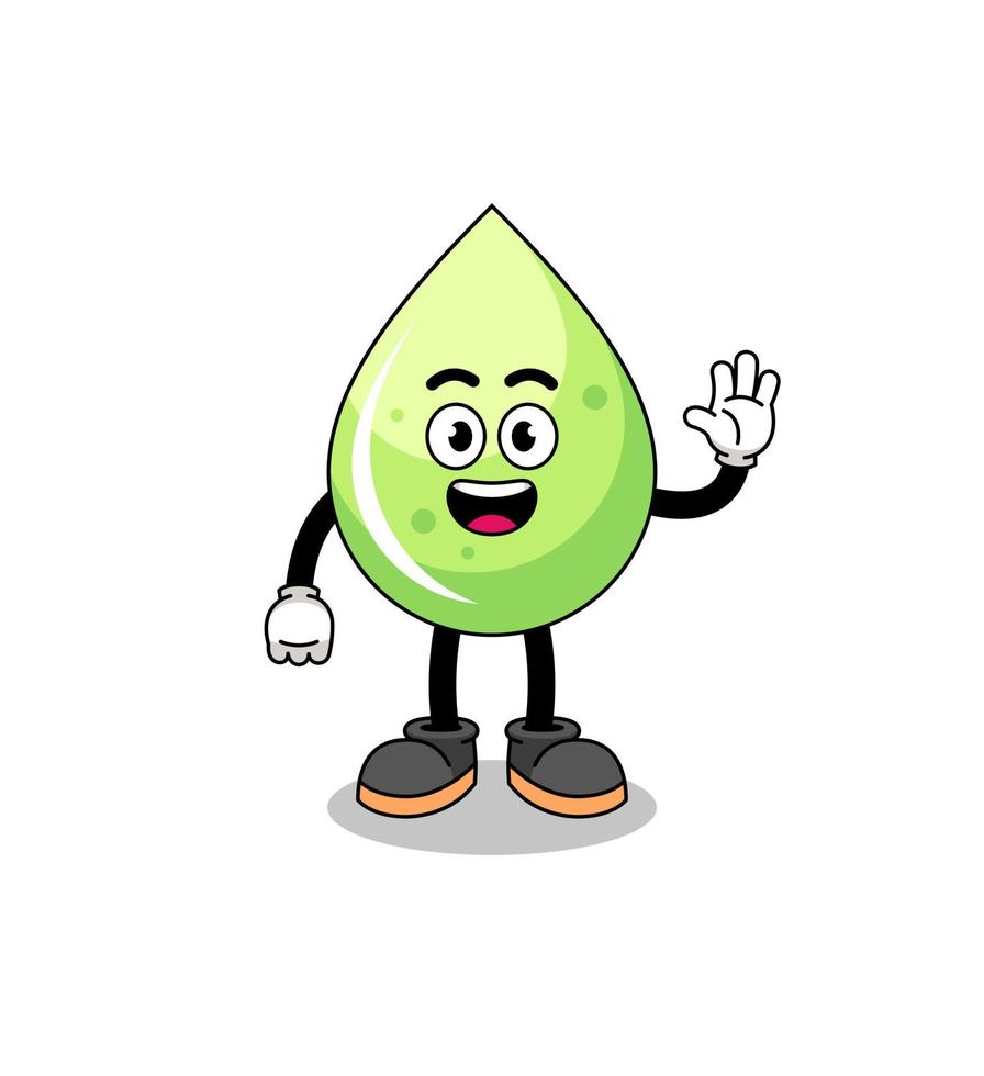 melon juice cartoon doing wave hand gesture vector