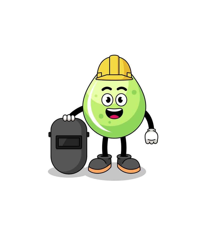 Mascot of melon juice as a welder vector