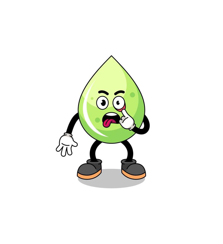 Character Illustration of melon juice with tongue sticking out vector