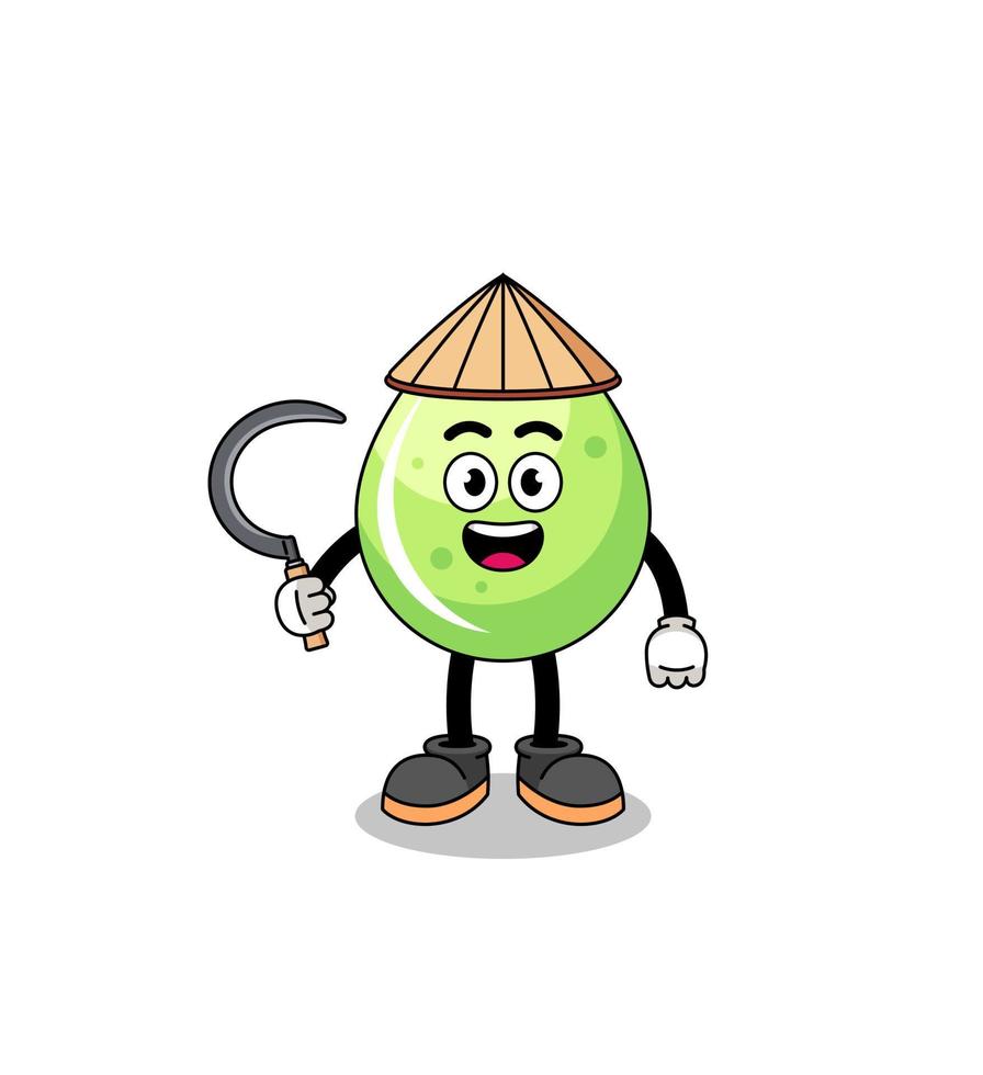 Illustration of melon juice as an asian farmer vector