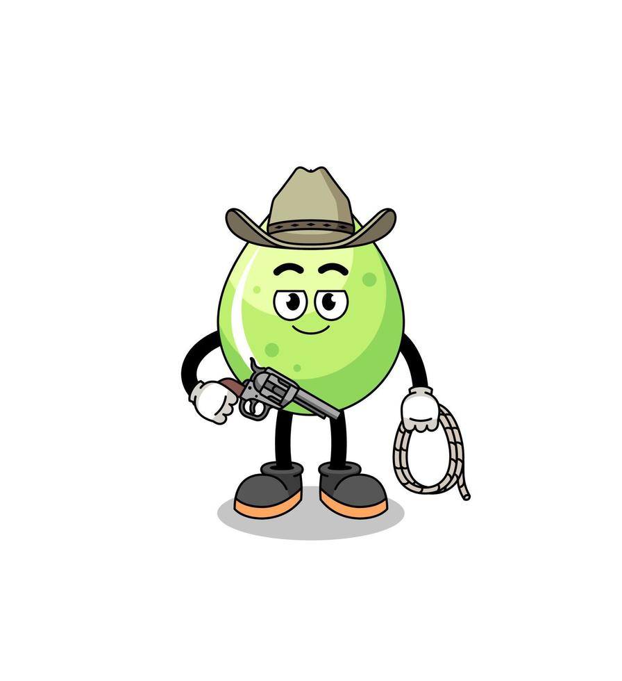 mascota de jugo de melón como vaquero vector