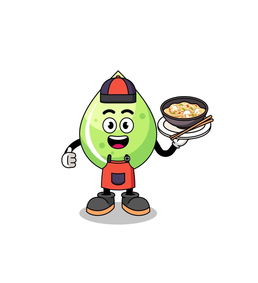 Illustration of melon juice as an asian chef vector