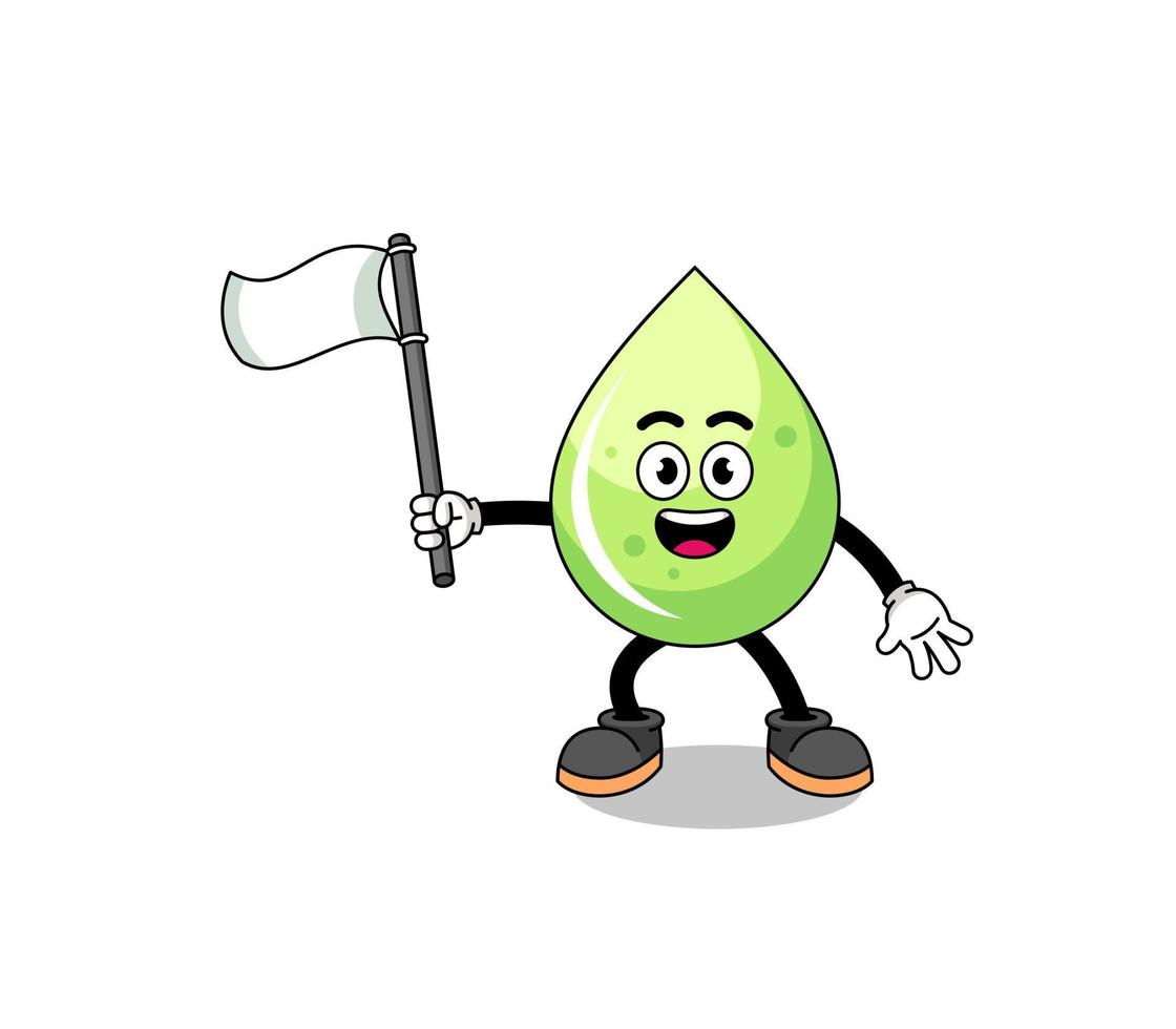 Cartoon Illustration of melon juice holding a white flag vector