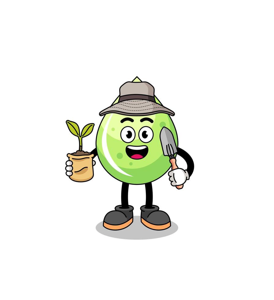 Illustration of melon juice cartoon holding a plant seed vector