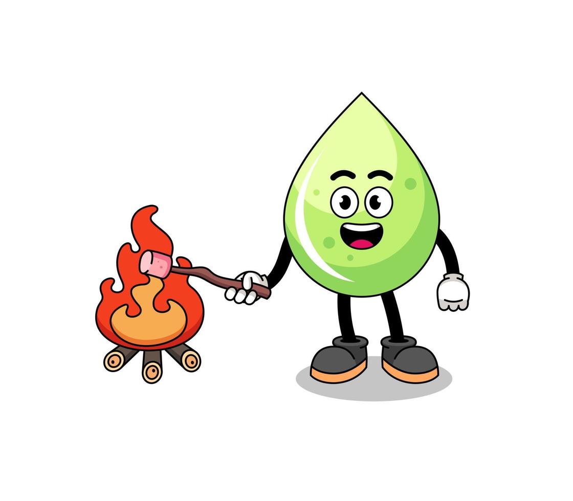 Illustration of melon juice burning a marshmallow vector