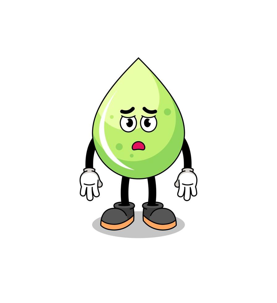 melon juice cartoon illustration with sad face vector