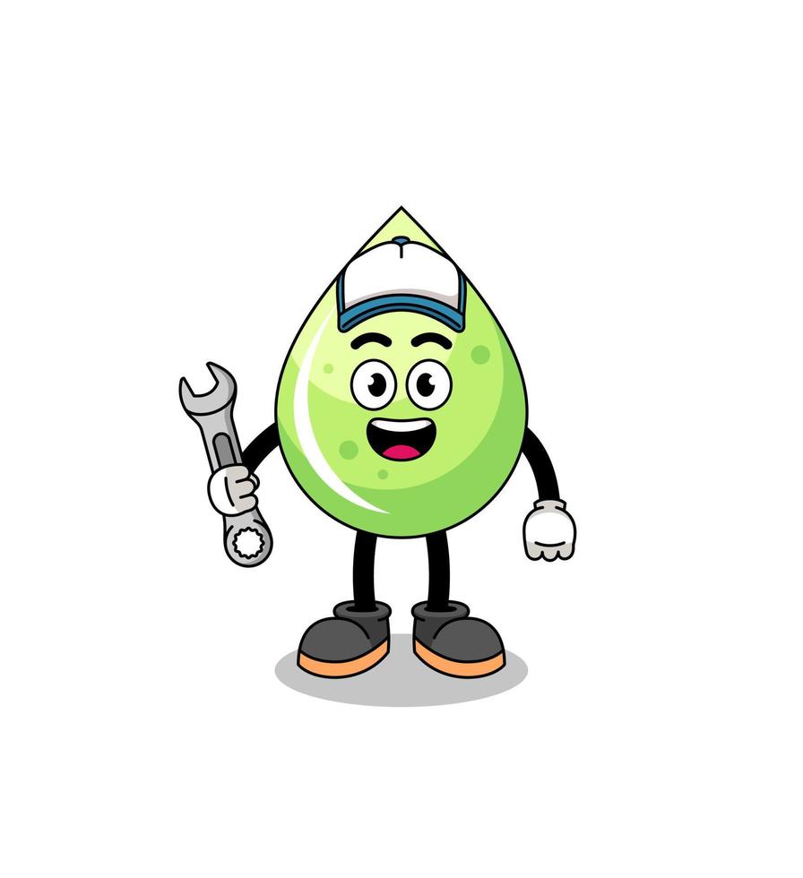 melon juice illustration cartoon as a mechanic vector