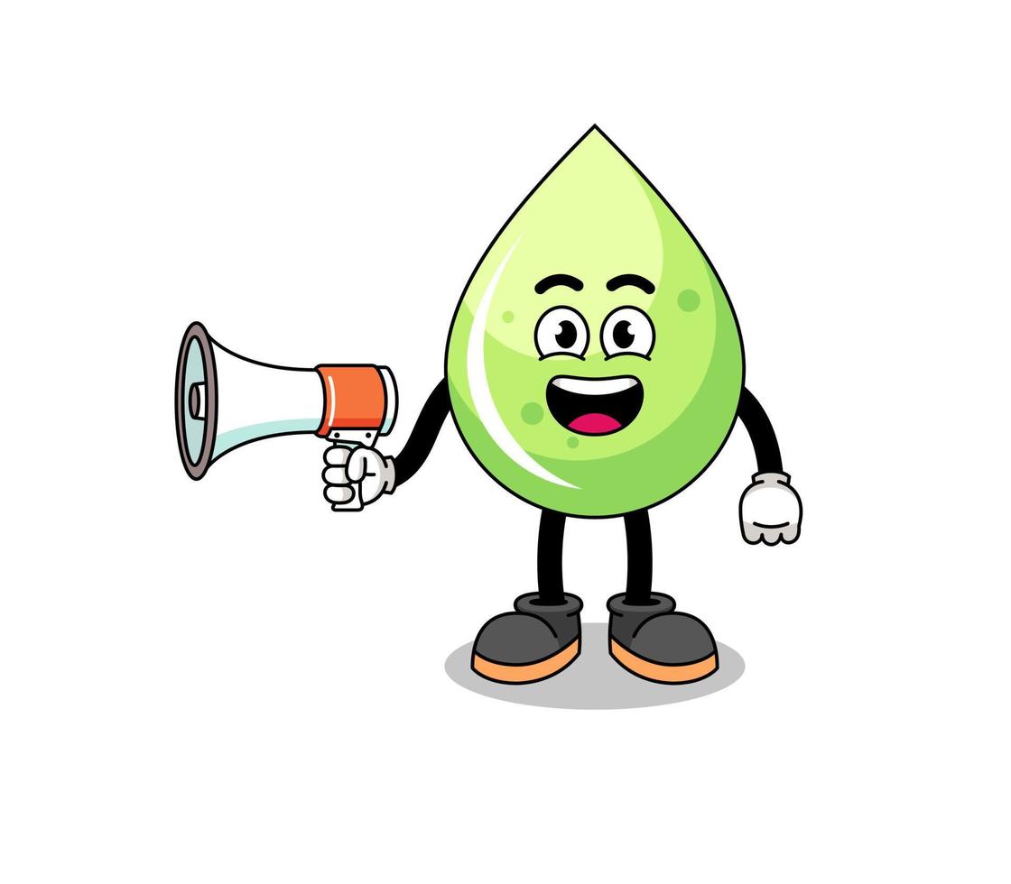 melon juice cartoon illustration holding megaphone vector