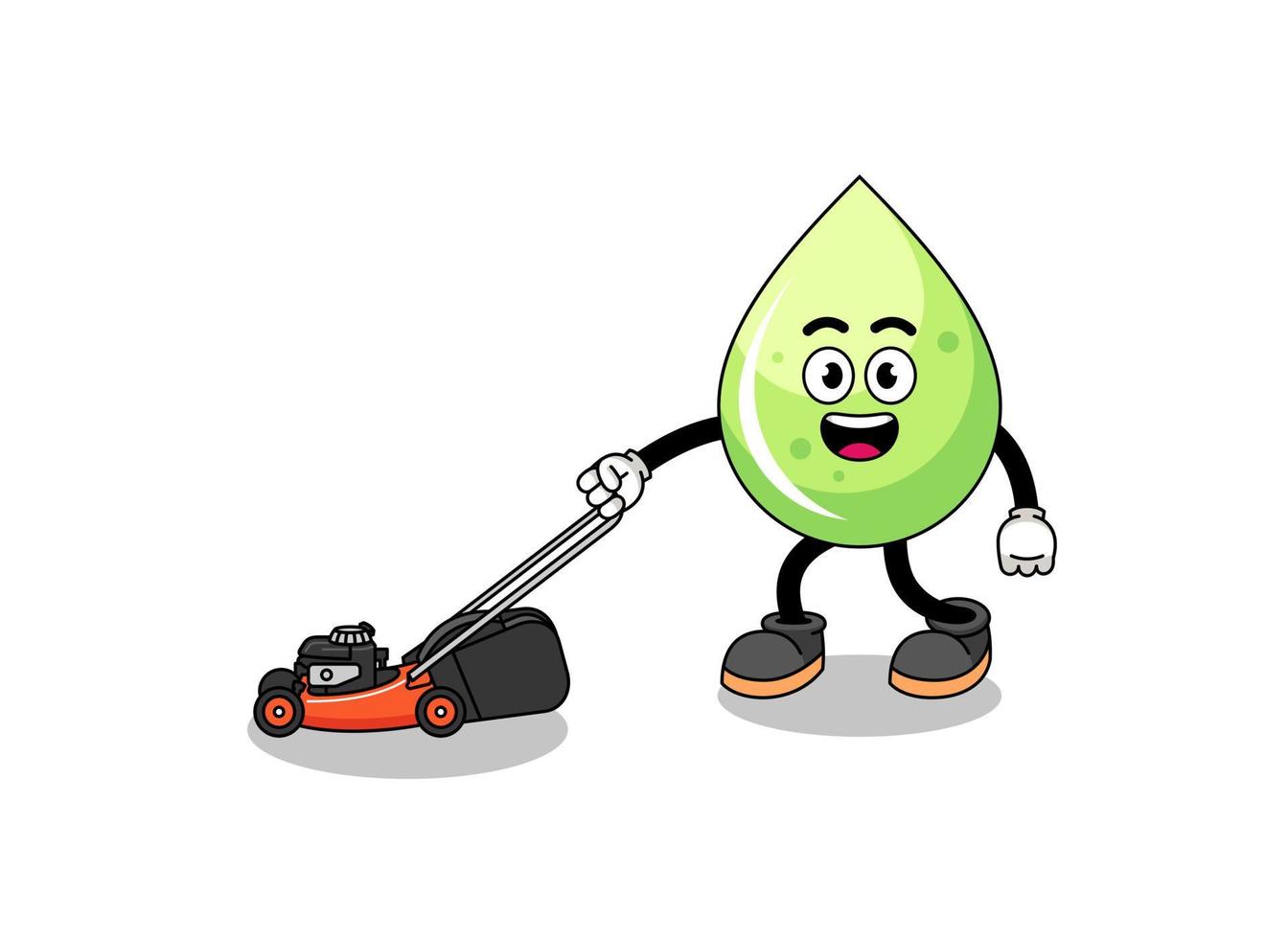 melon juice illustration cartoon holding lawn mower vector