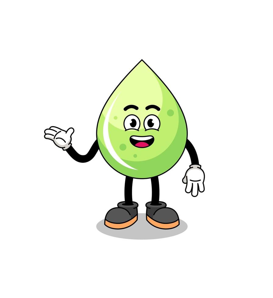 melon juice cartoon with welcome pose vector