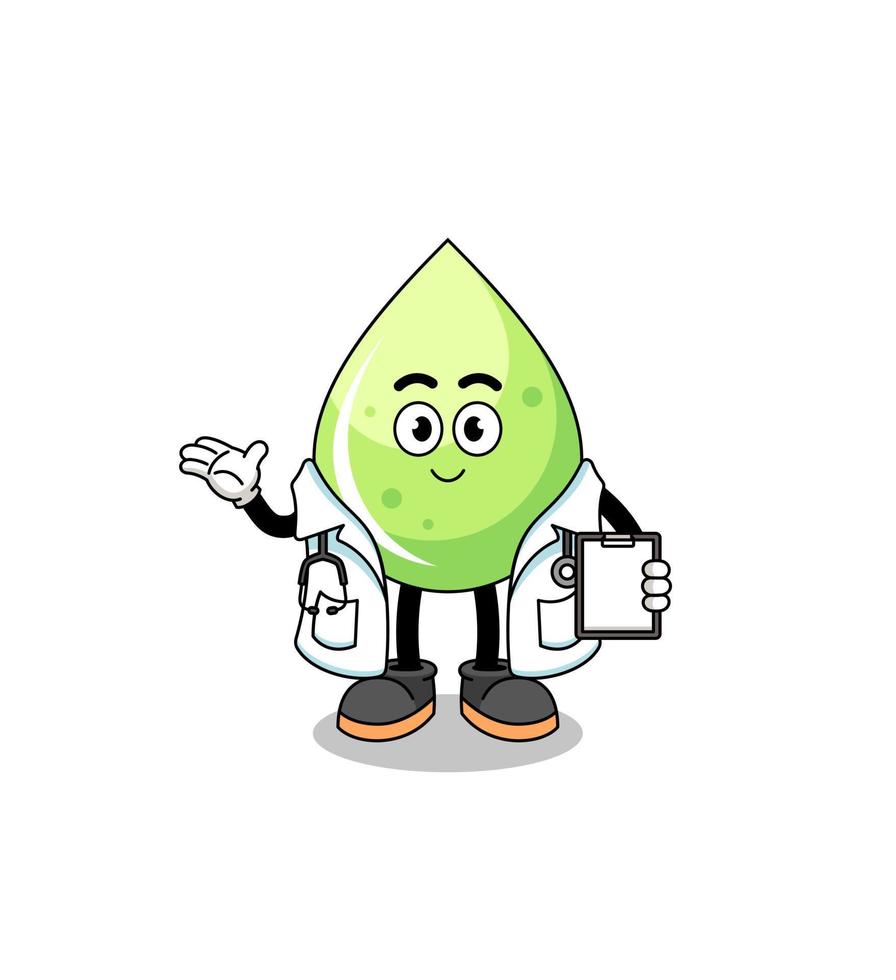 Cartoon mascot of melon juice doctor vector