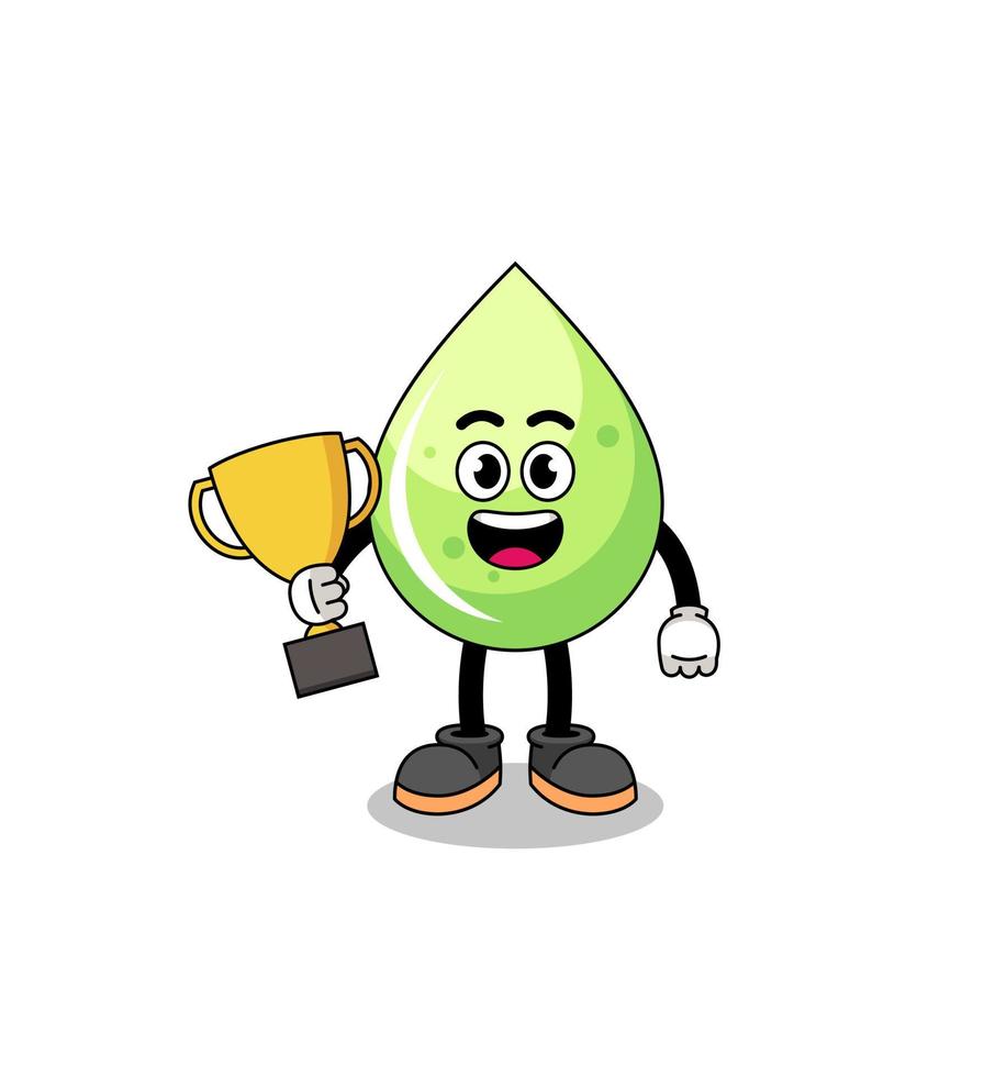 mascota de dibujos animados de jugo de melón sosteniendo un trofeo vector