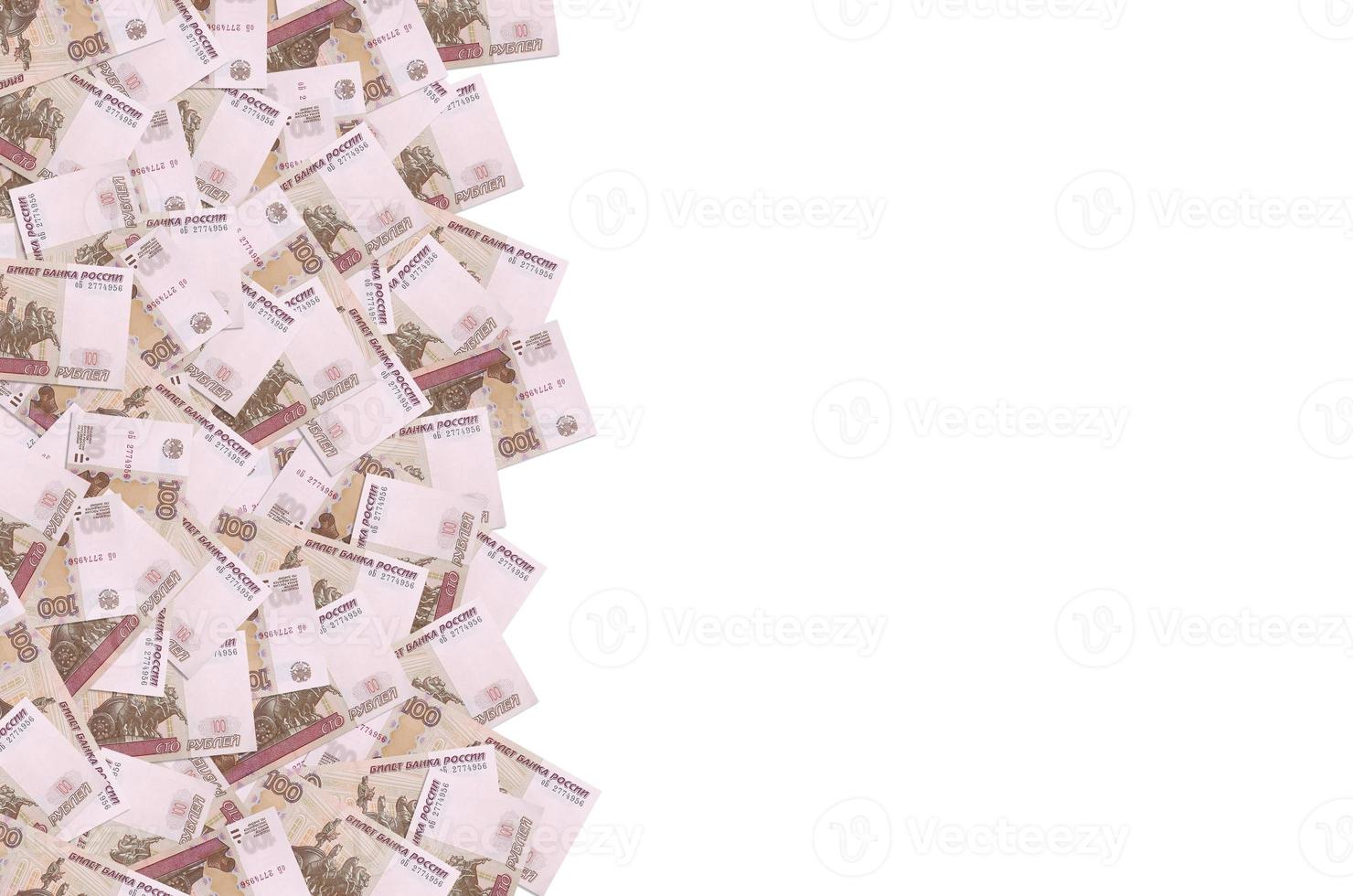 Russian 100 rubles banknote closeup macro bill pattern photo