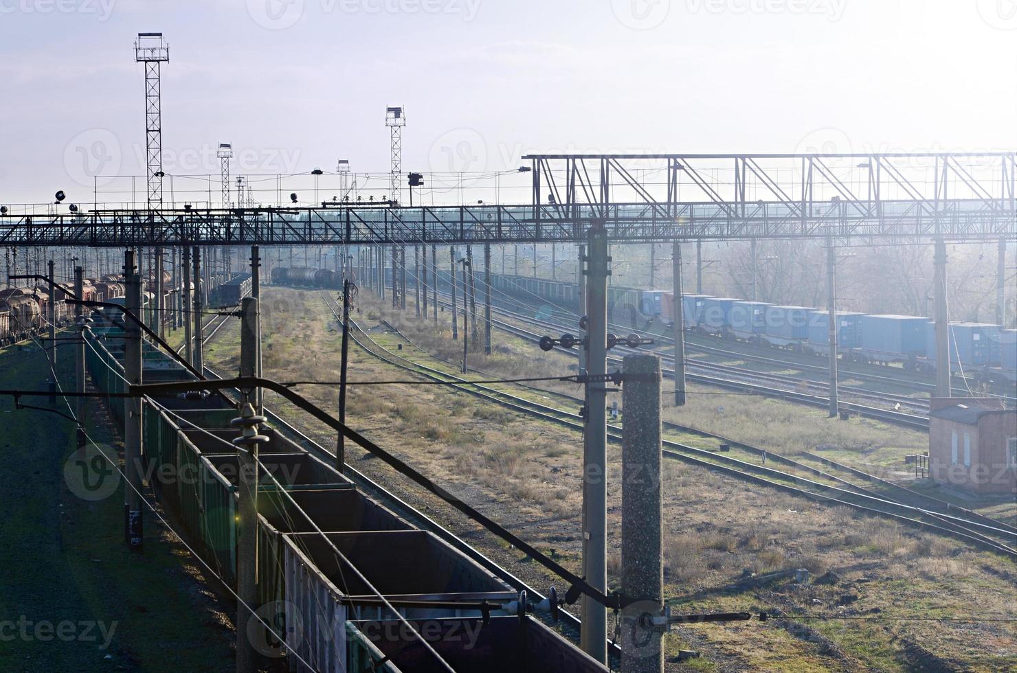 Sunny railway landscape photo