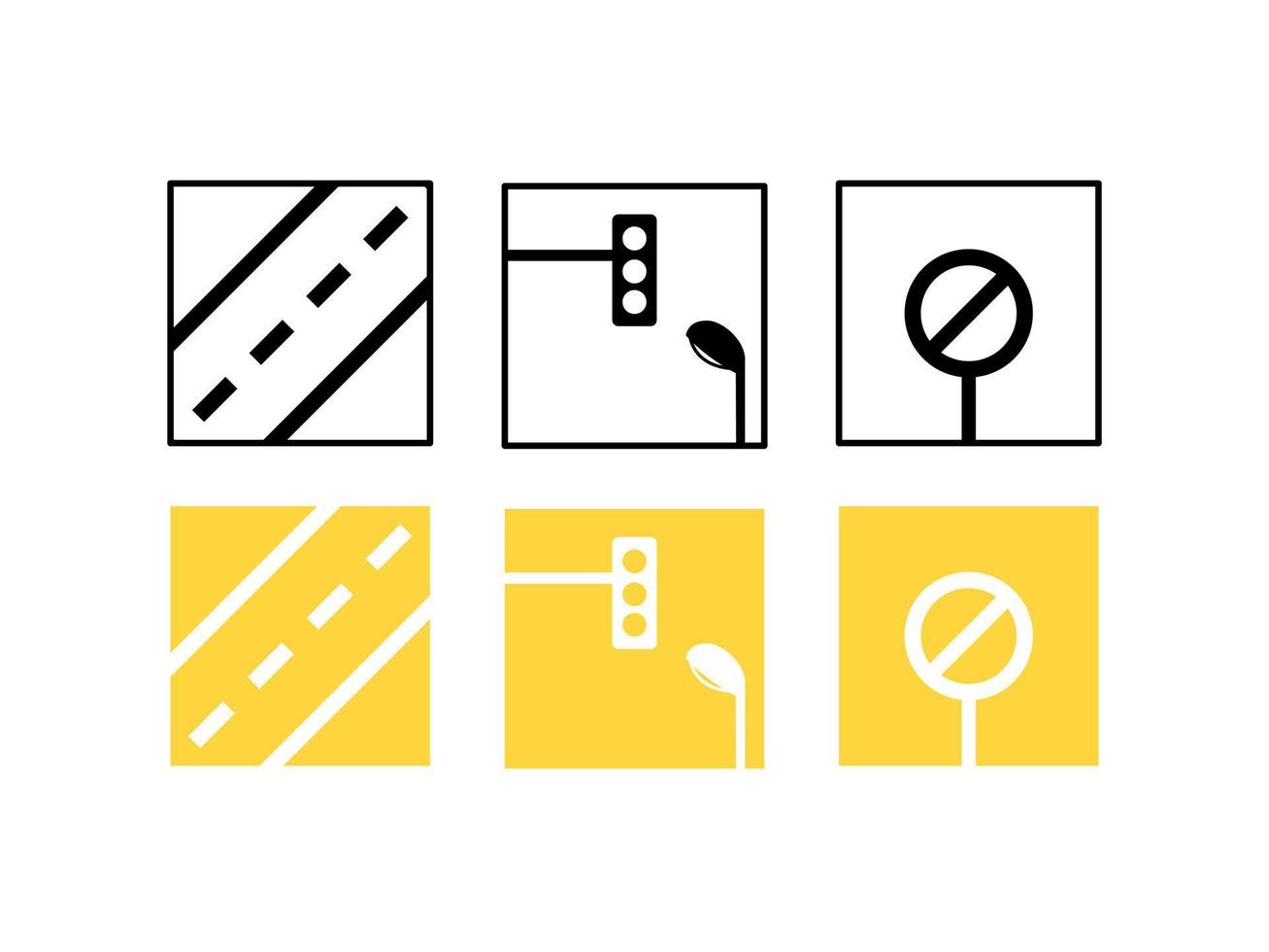 minimalistic design, some traffic themed icons are suitable for reference and icon design vector