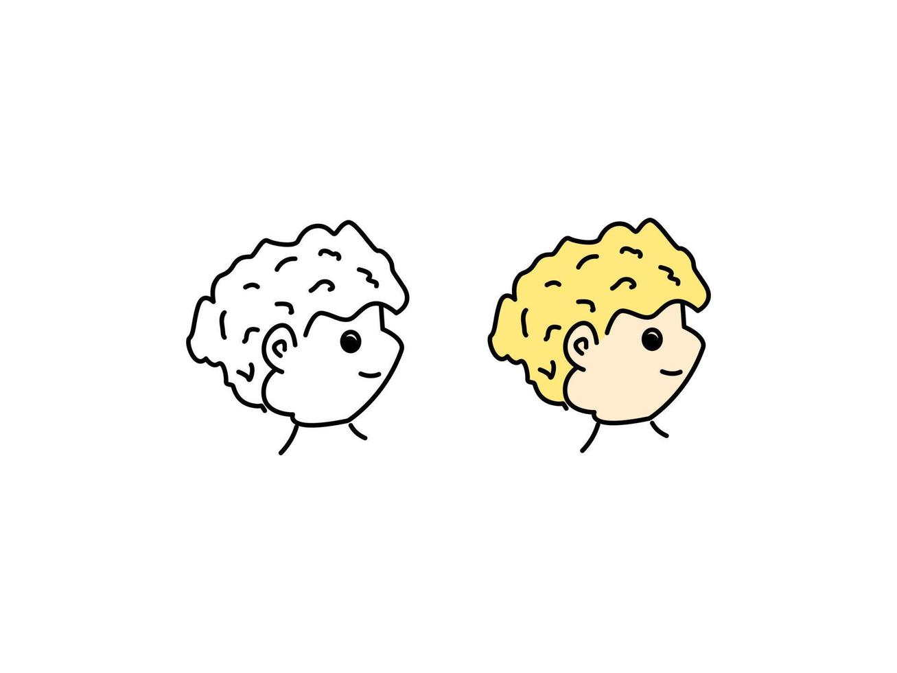 side-facing cartoon character design with only color and outline variants, suitable as a cartoon design reference vector