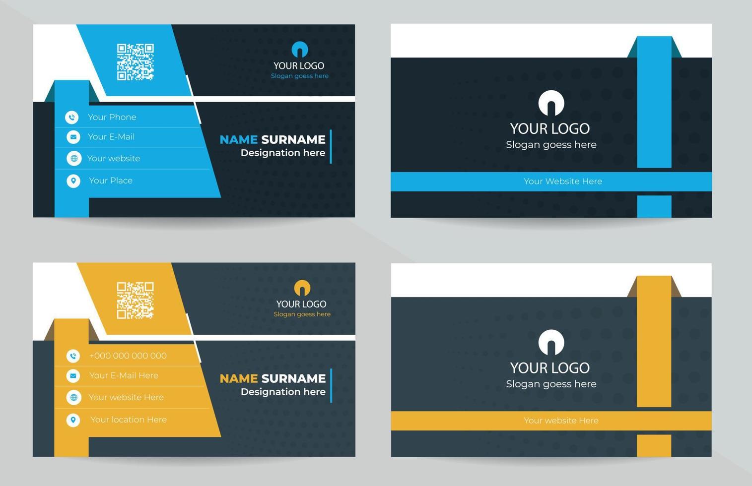 Business card Template and ready for print vector