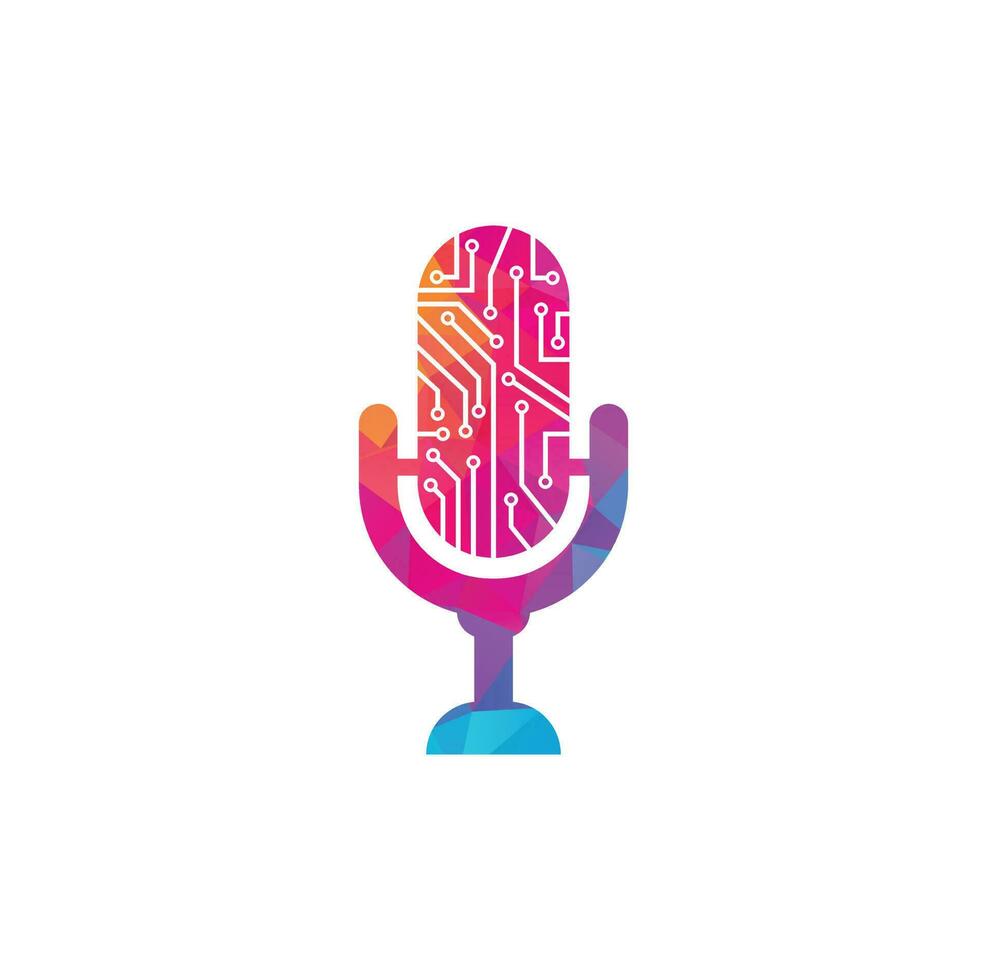 Tech Podcast Icon Logo Design Element vector