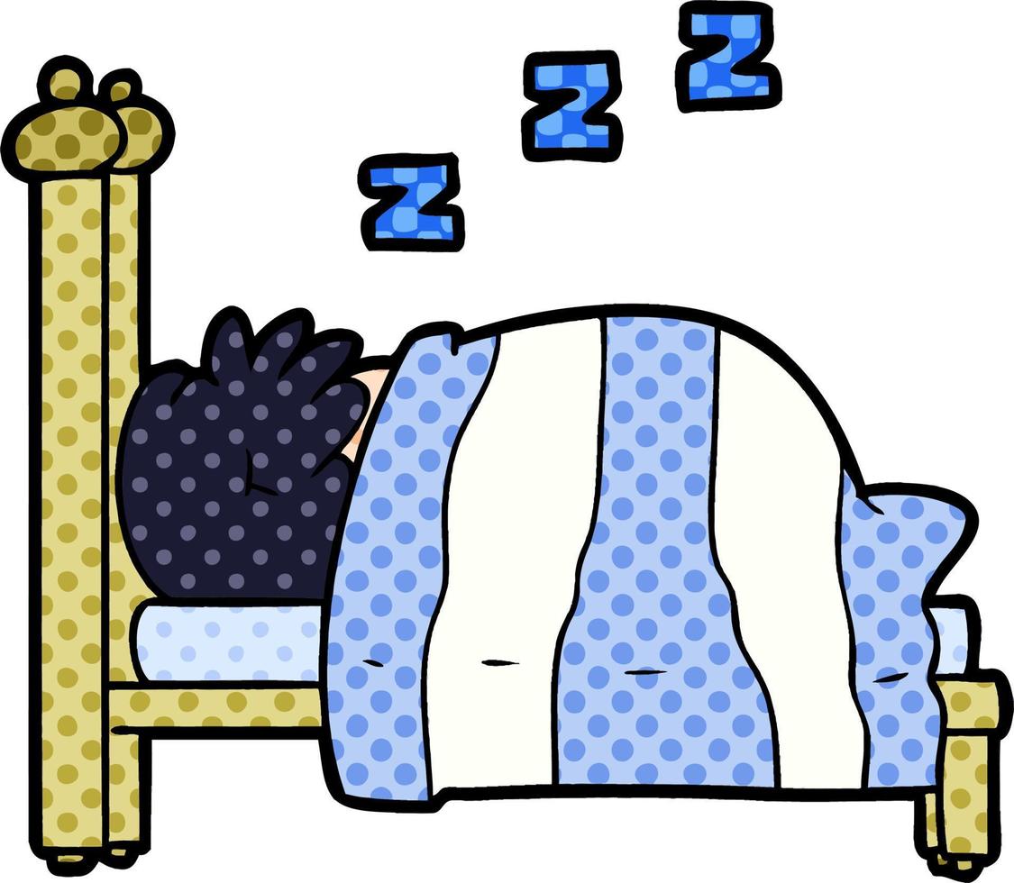 Cartoon bed snoring vector