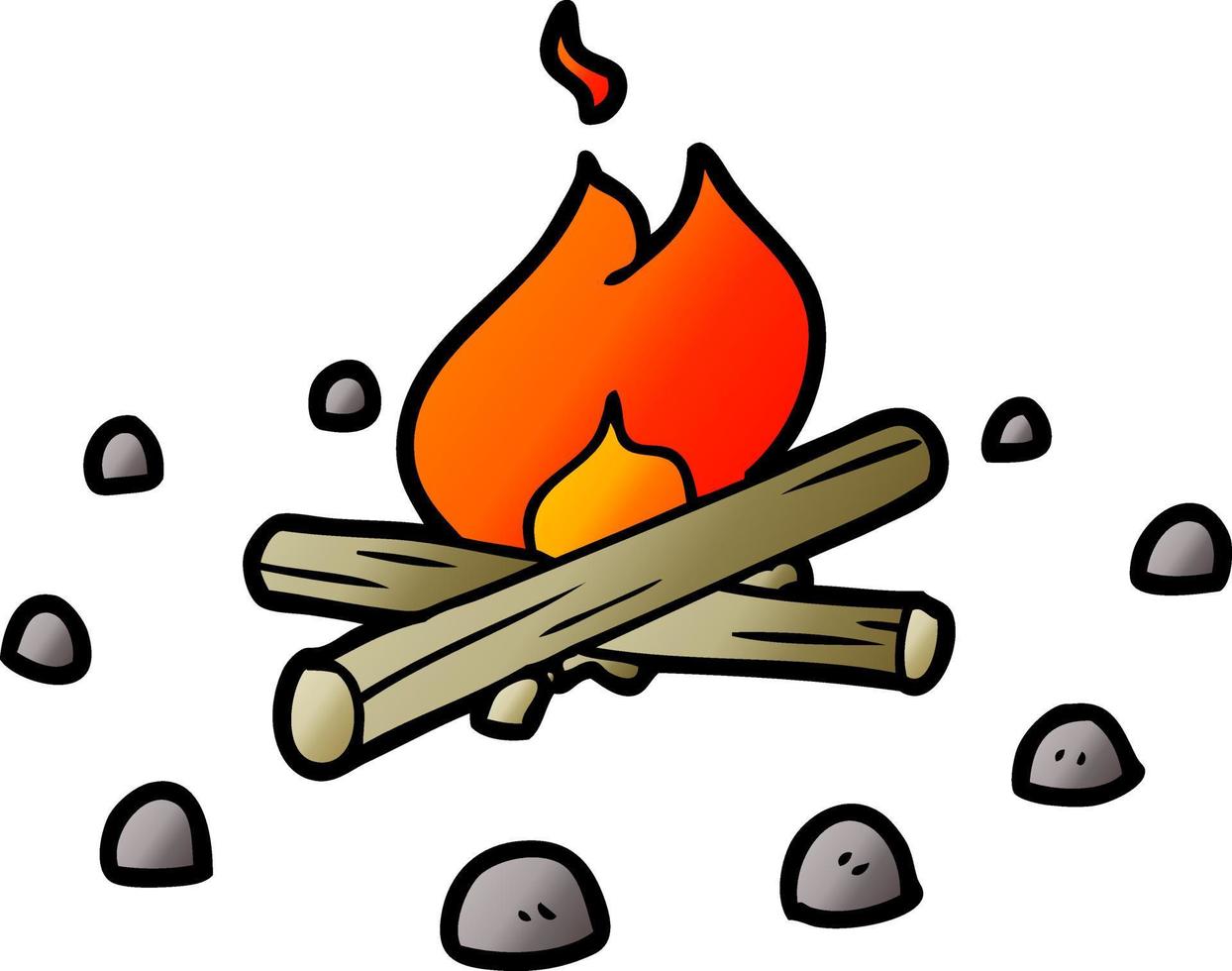 Cartoon cute campfire vector
