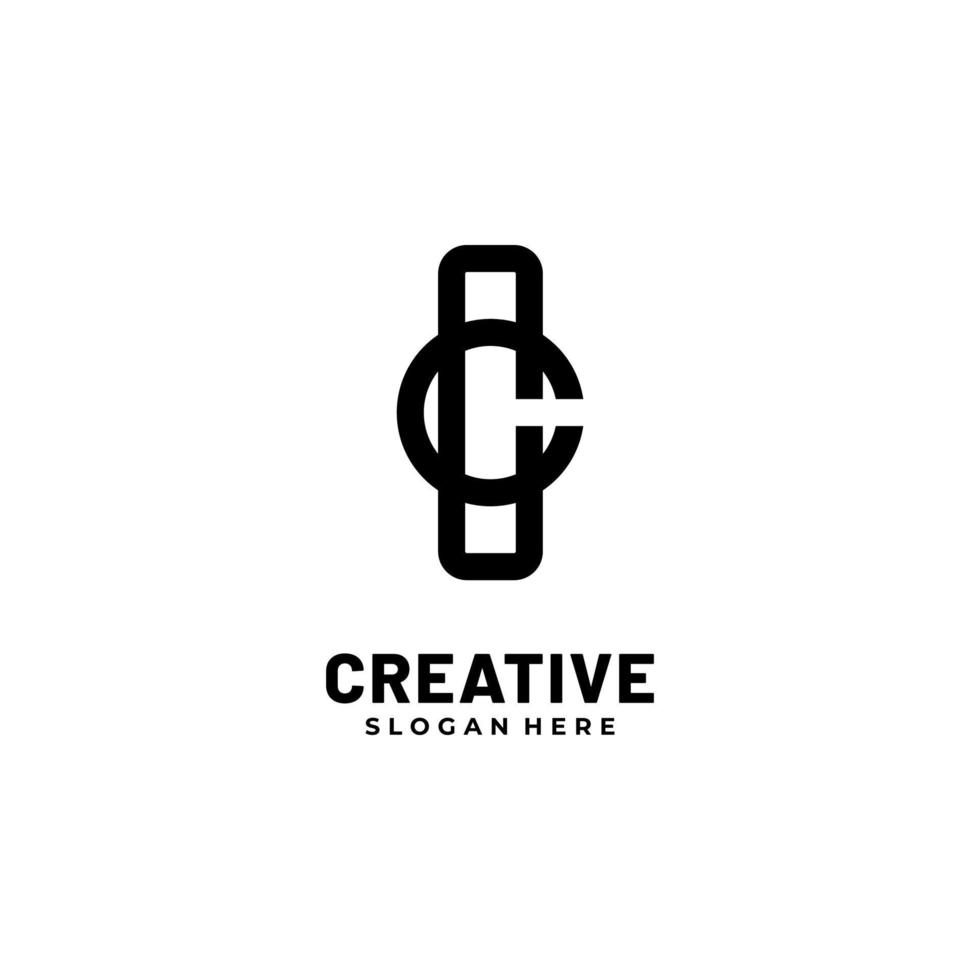 Modern initial CC logo letter simple and creative design concept vector