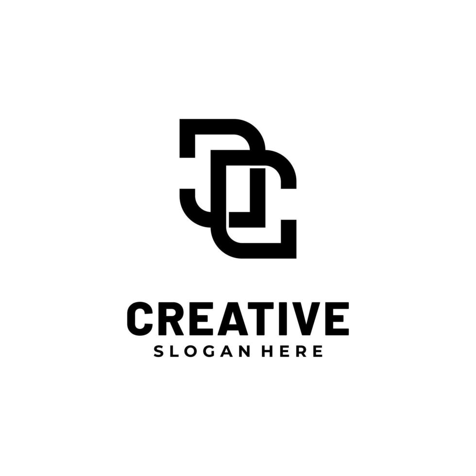 Modern initial CC logo letter simple and creative design concept vector