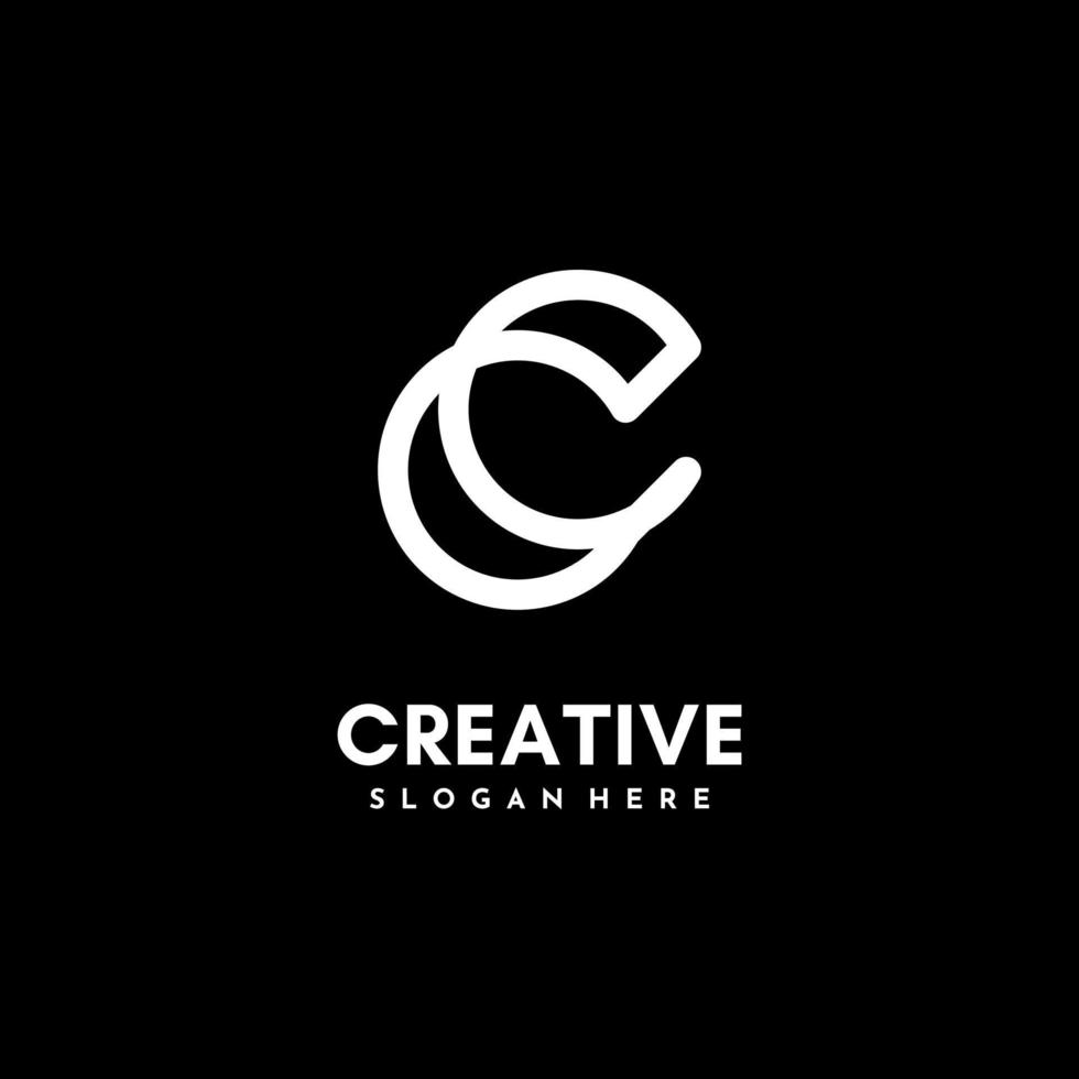Modern initial CC logo letter simple and creative design concept vector