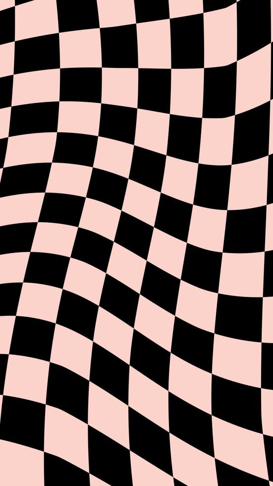 aesthetic cute distorted vertical pastel orange and black checkerboard