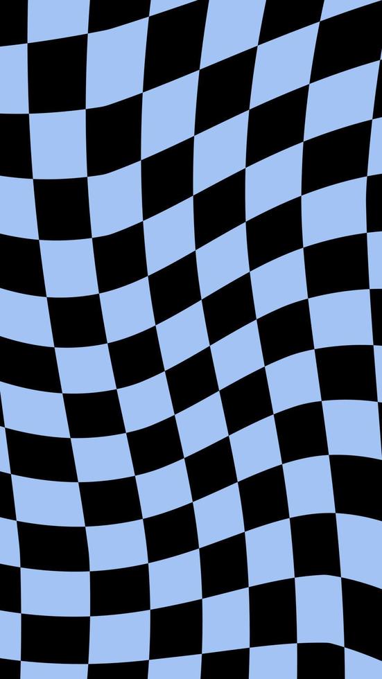 aesthetic cute distorted vertical pastel blue and black checkerboard, gingham, plaid, checkers wallpaper illustration, perfect for backdrop, wallpaper, banner, cover, background vector