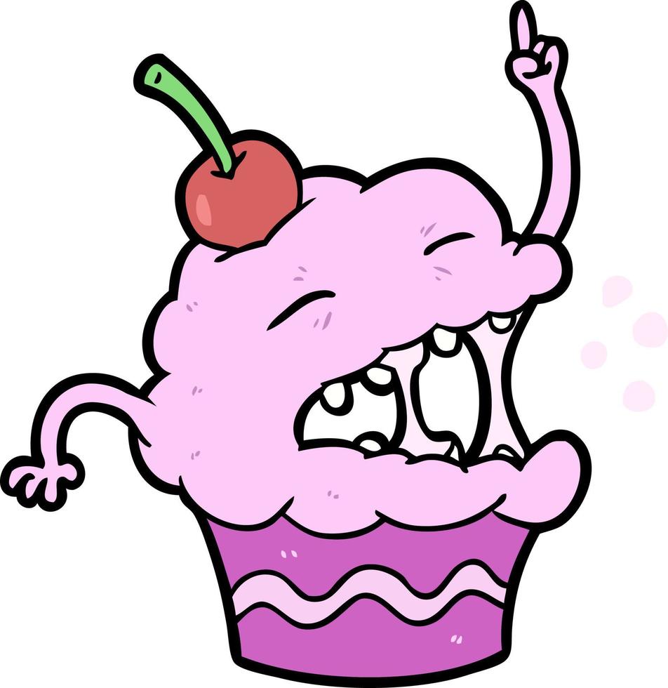 Cartoon muffin cupcake vector