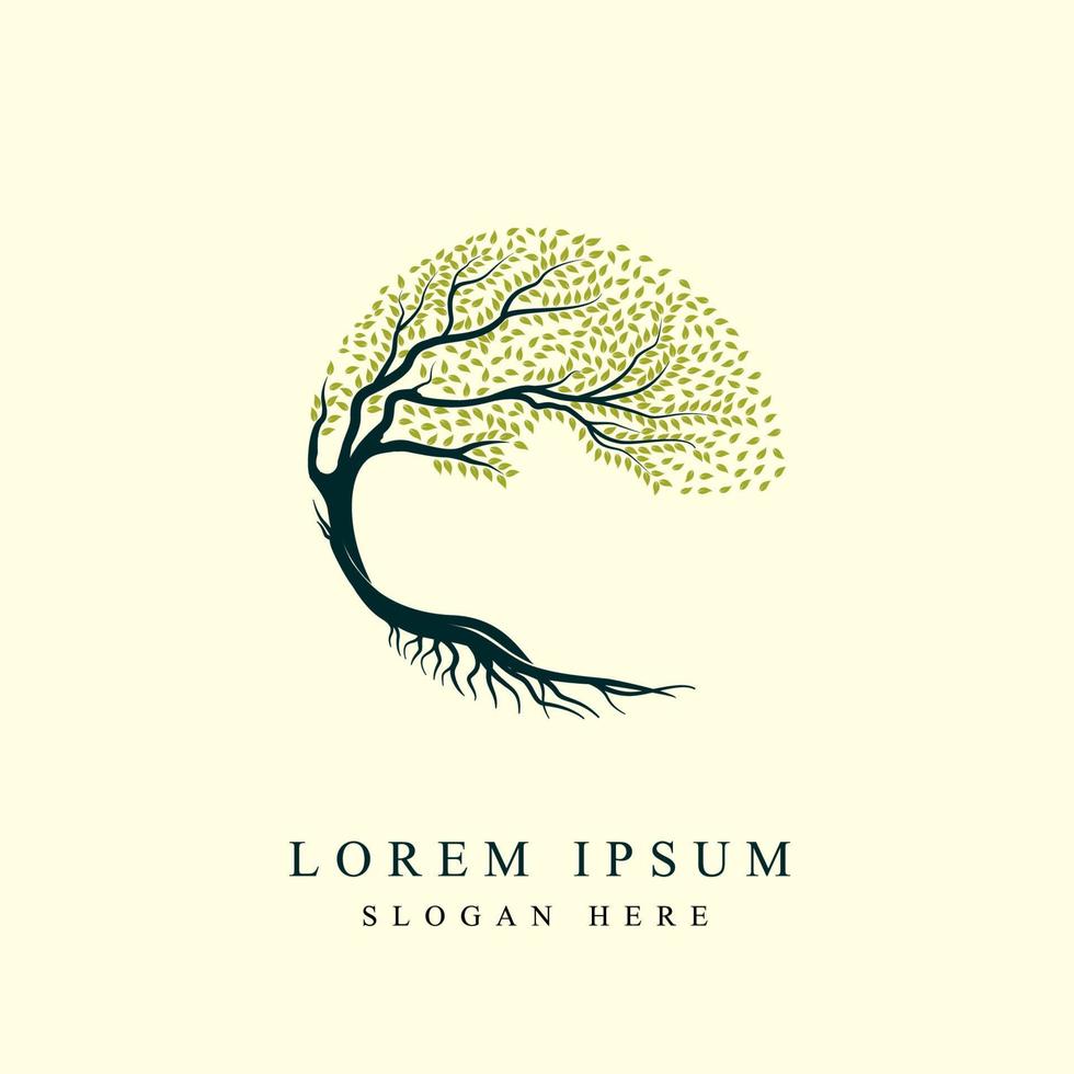 diseño de logotipo de árbol vibrante, vector de árbol. inspiración para el diseño del logotipo del árbol de la vida