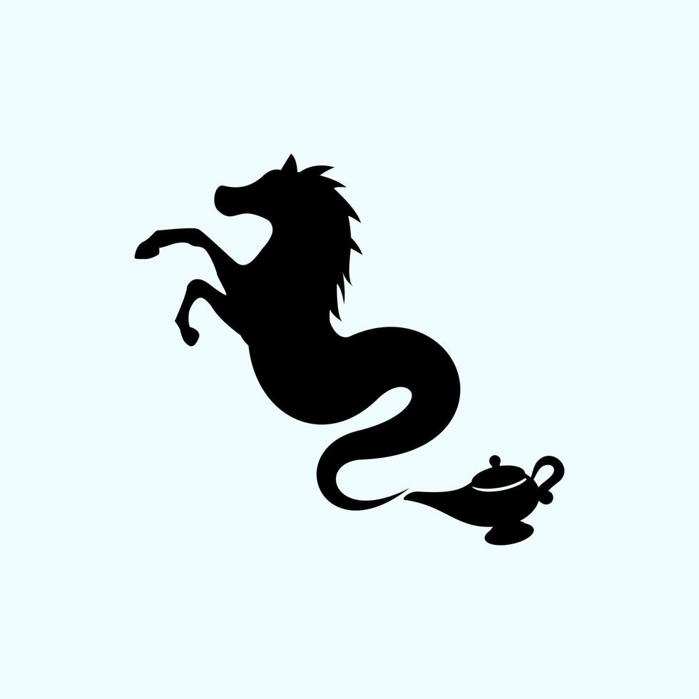 The horse genie that came out of the magic lamp vector