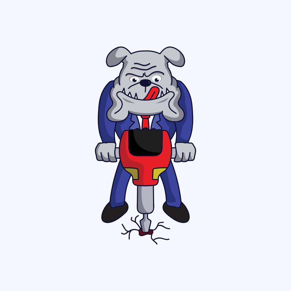 hammerjack dog cartoon vector