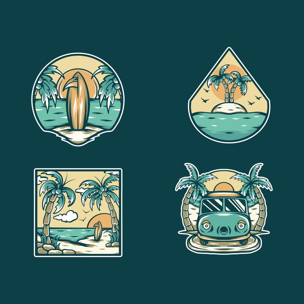 Summer Sticker Illustration vector