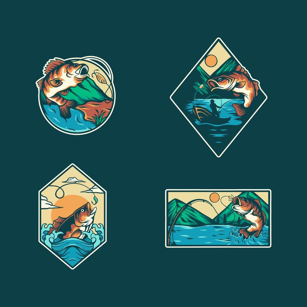 Bass Fishing Illustration vector