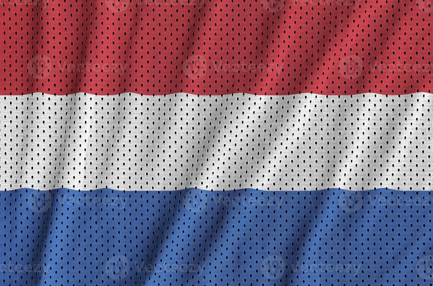 Netherlands flag printed on a polyester nylon sportswear mesh fa photo
