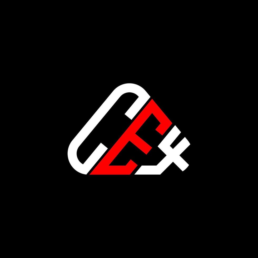 diseño creativo del logotipo de la letra cex con gráfico vectorial, logotipo simple y moderno de cex en forma de triángulo redondo. vector