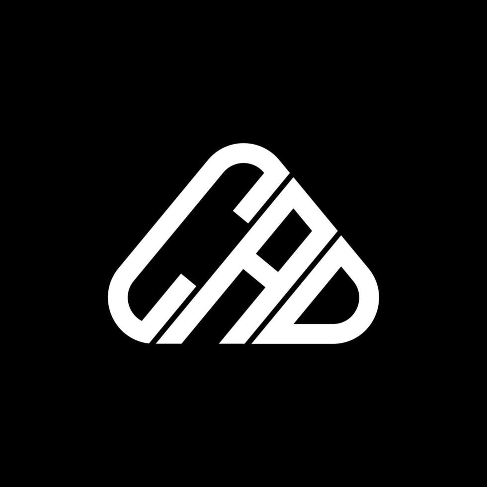 CAD letter logo creative design with vector graphic, CAD simple and modern logo in round triangle shape.