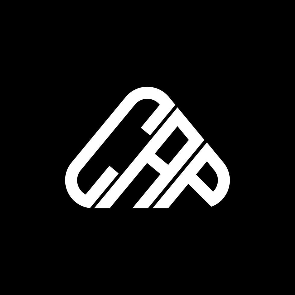 CAP letter logo creative design with vector graphic, CAP simple and modern logo in round triangle shape.