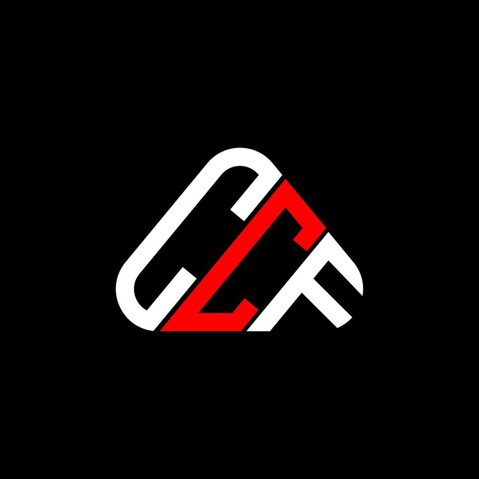 CCF letter logo creative design with vector graphic, CCF simple and modern logo in round triangle shape.