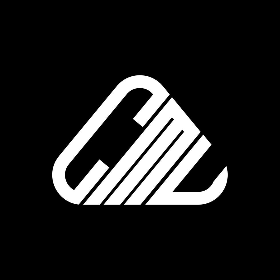 diseño creativo del logotipo de la letra cmu con gráfico vectorial, logotipo simple y moderno de cmu en forma de triángulo redondo. vector