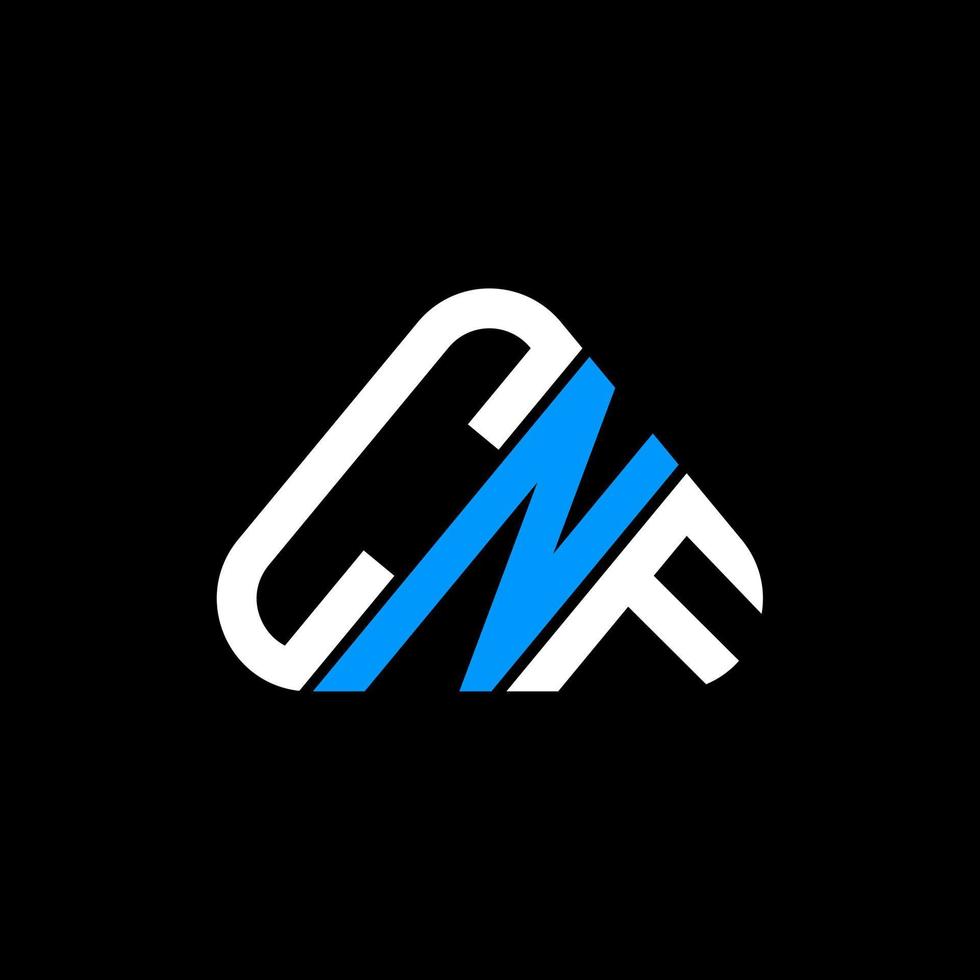 Diseño creativo del logotipo de la letra cnf con gráfico vectorial, logotipo cnf simple y moderno en forma de triángulo redondo. vector
