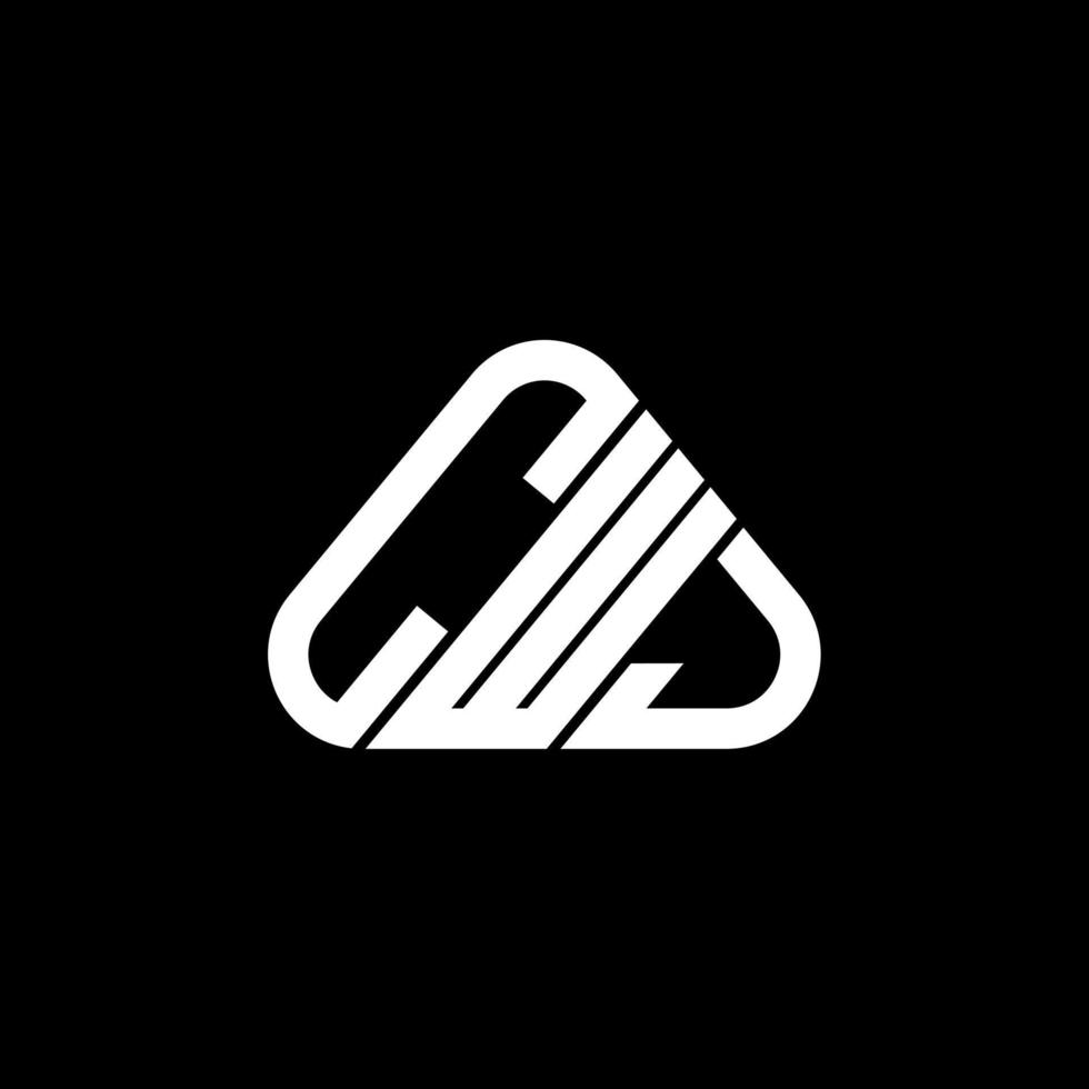 CWJ letter logo creative design with vector graphic, CWJ simple and modern logo in round triangle shape.